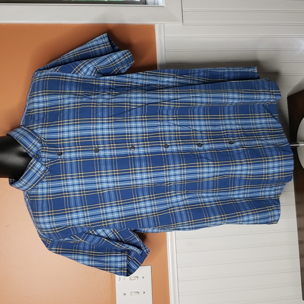 Mens Plaid Button Up Shirt Short Sleeve Simply Styled by Sears ButtonDown Collar